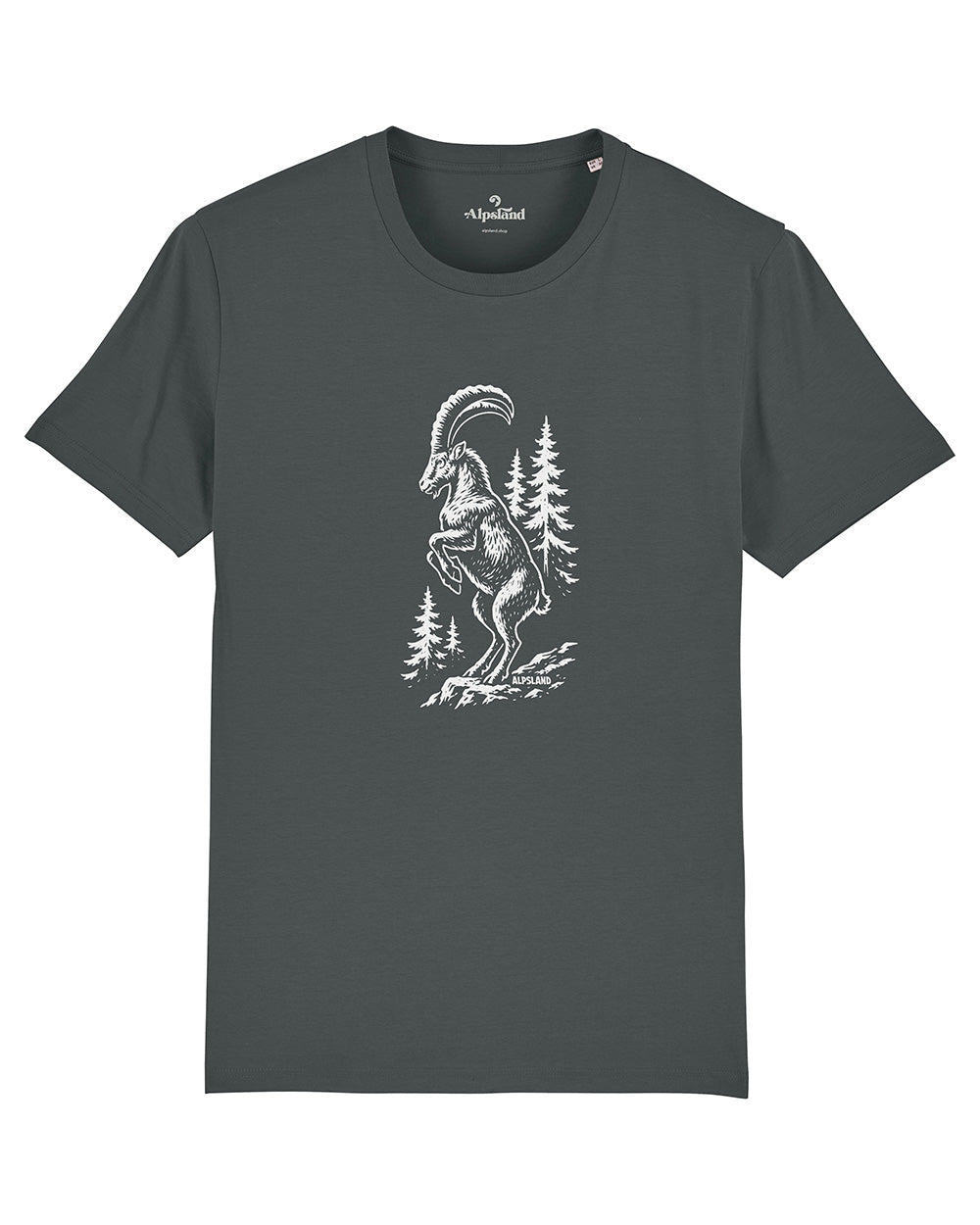 Steinbock 2.0 Herren Bio T-Shirt – Alpsland – Wandern, Steinbock, Berge, Alpen