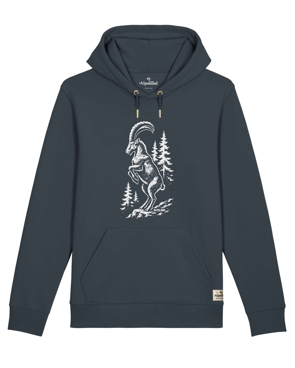 Steinbock 2.0 Unisex Hoodie – Alpsland – Wandern, Steinbock, Berge, Alpen