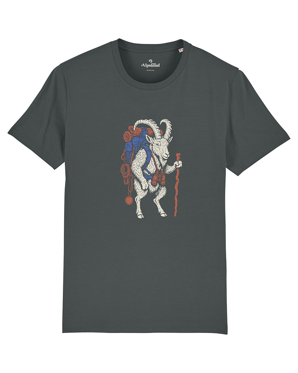 Wanderbock Herren Bio T-Shirt – Alpsland – Wandern, Berge, Bock, Alpen