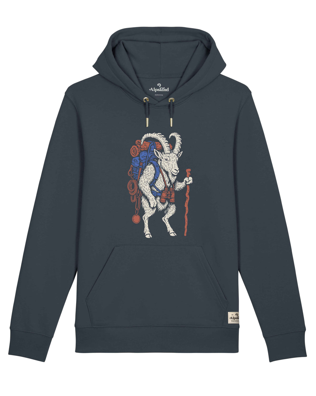 Wanderbock Unisex Hoodie – Alpsland – Wandern, Berge, Bock, Alpen