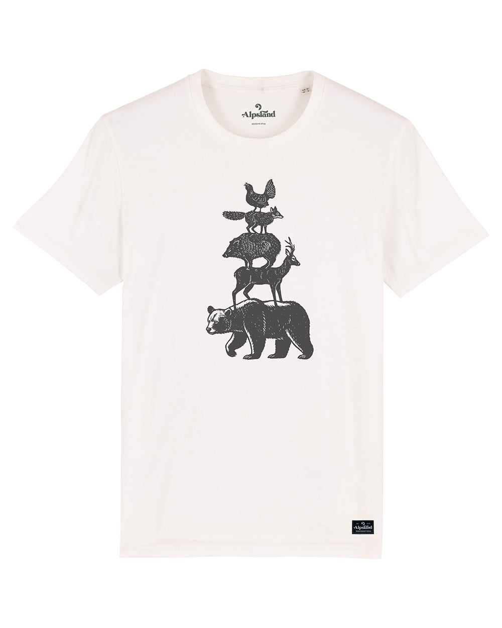Wilde Alpenfreunde Herren Bio T-Shirt – Alpsland – Wandern, Alpen, Tiere, Natur