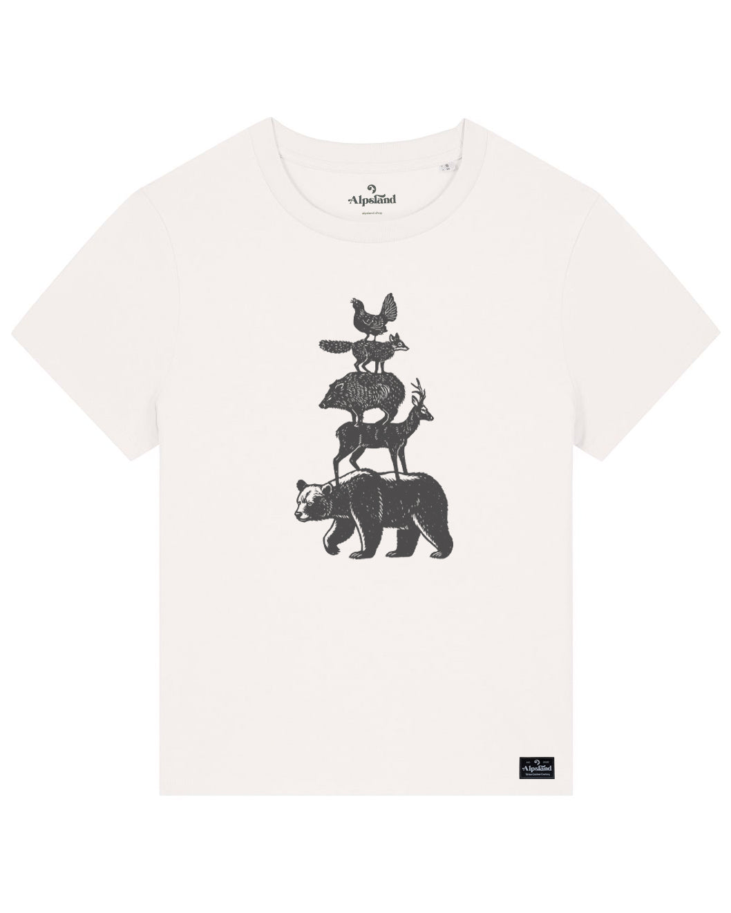 Wilde Alpenfreunde Damen Bio T-Shirt – Alpsland – Wandern, Alpen, Tiere, Natur