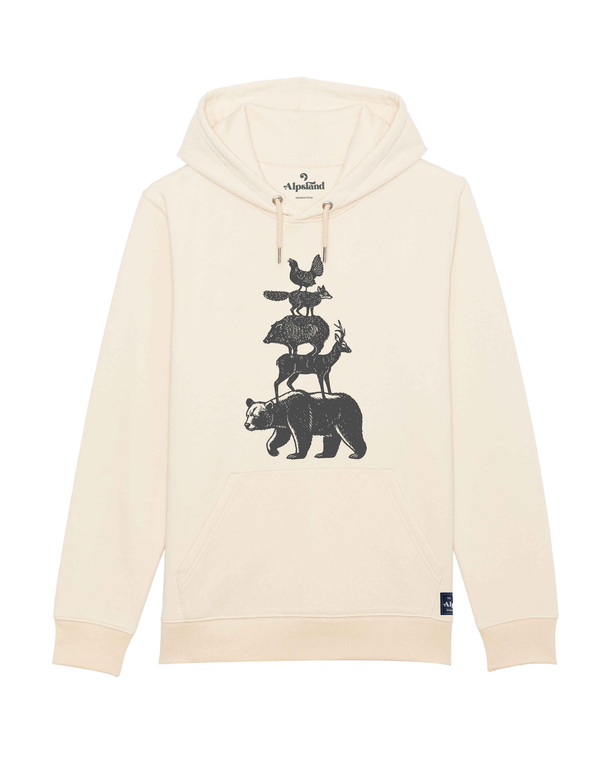 Wilde Alpenfreunde Unisex Hoodie – Alpsland – Wandern, Alpen, Tiere, Natur