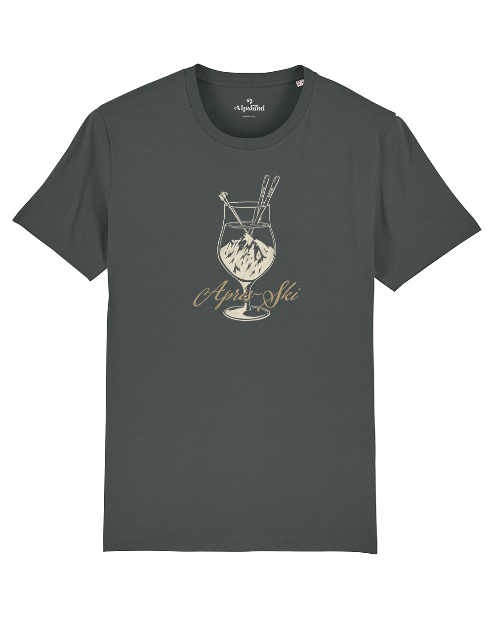 Weinglas Après-Ski Herren Bio T-Shirt – Alpsland – Skifahren, Après-Ski, Winter