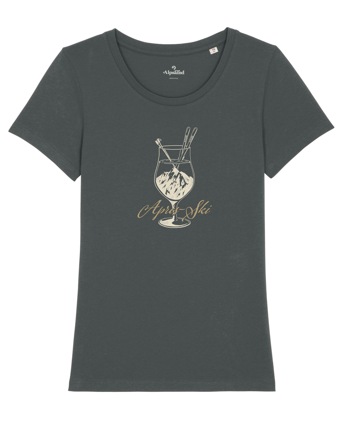 Weinglas Après-Ski Damen Bio T-Shirt – Alpsland – Skifahren, Après-Ski, Winter