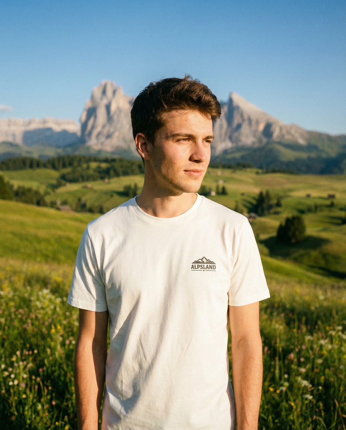 Wild and Alpine Herren Bio T-Shirt – Alpsland – Wandern, Natur, Alpen, Outdoor
