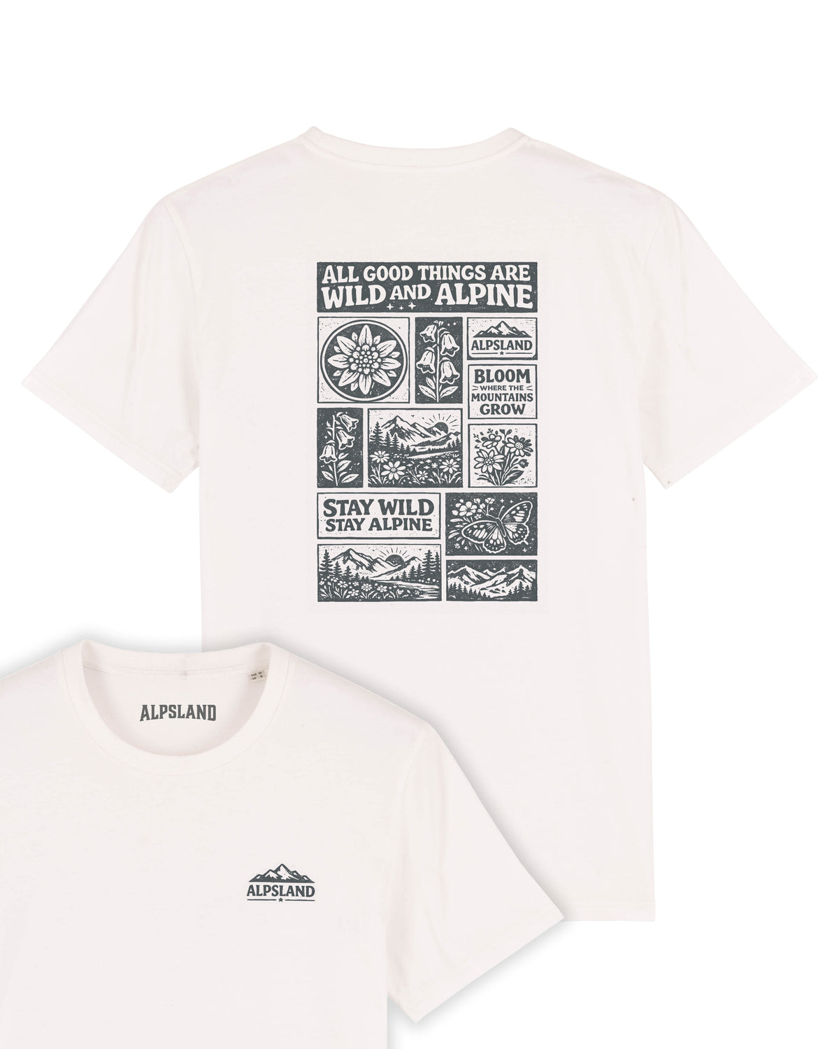 Wild and Alpine Herren Bio T-Shirt – Alpsland – Wandern, Natur, Alpen, Outdoor