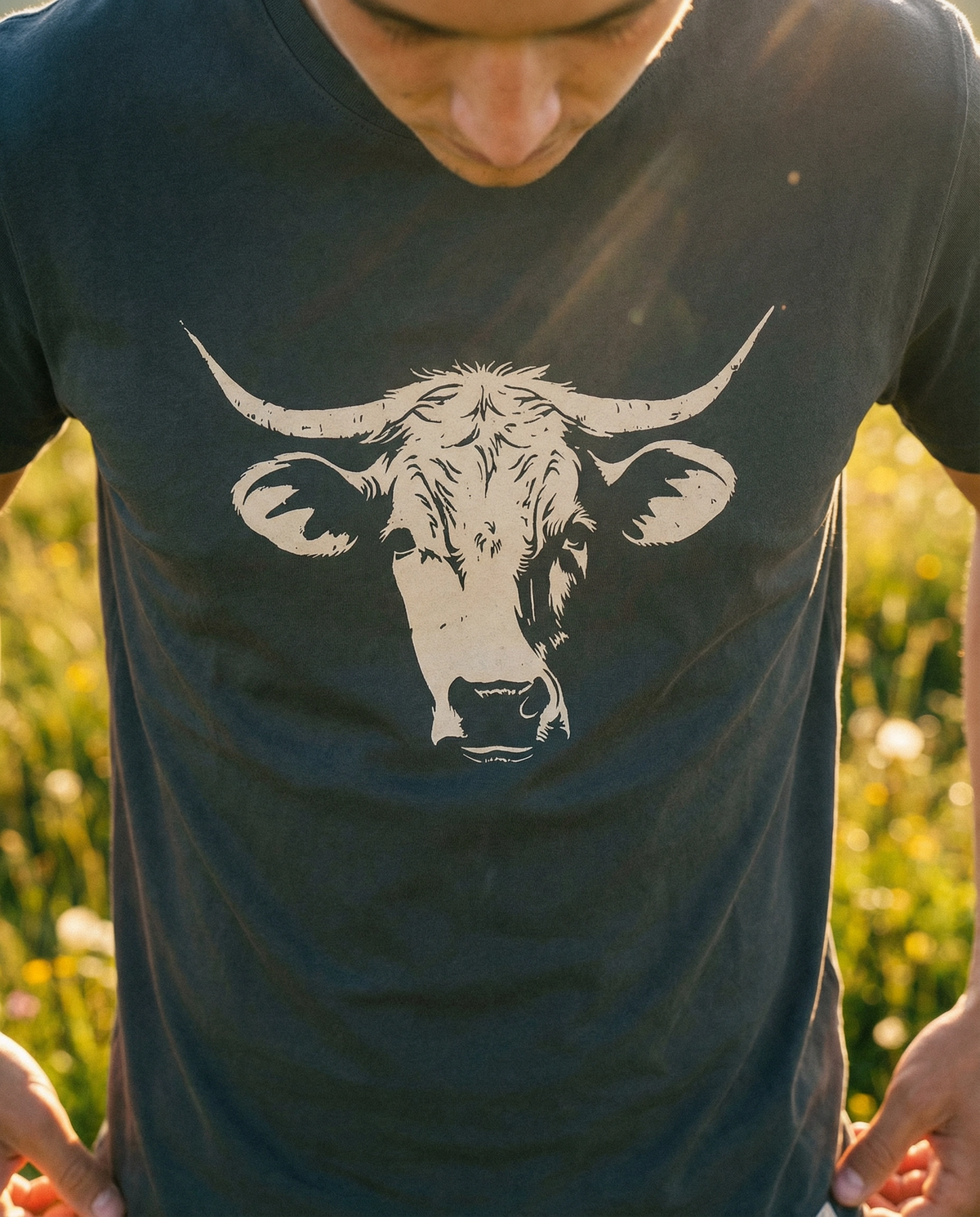 Kuh Herren Bio T-Shirt – Alpsland – Wandern, Kuh, Alpen, Alm