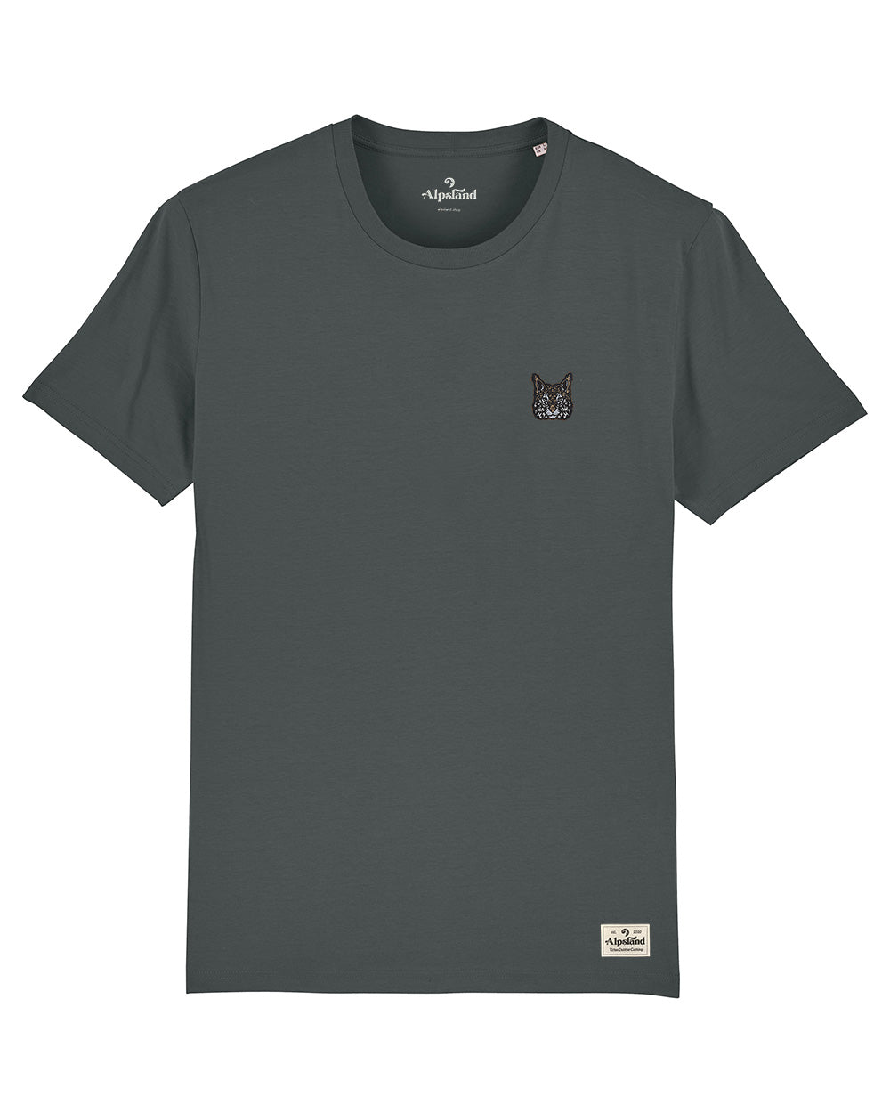 Luchs Badge Herren Bio T-Shirt – Alpsland – Wandern, Luchs, Badge, Natur