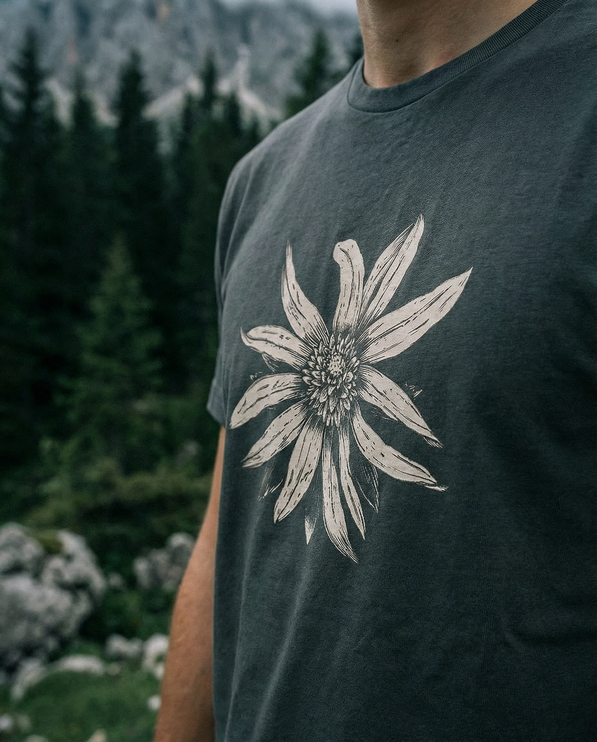 Edelweiß Herren Bio T-Shirt – Alpsland – Wandern, Edelweiß, Alpen, Blumen