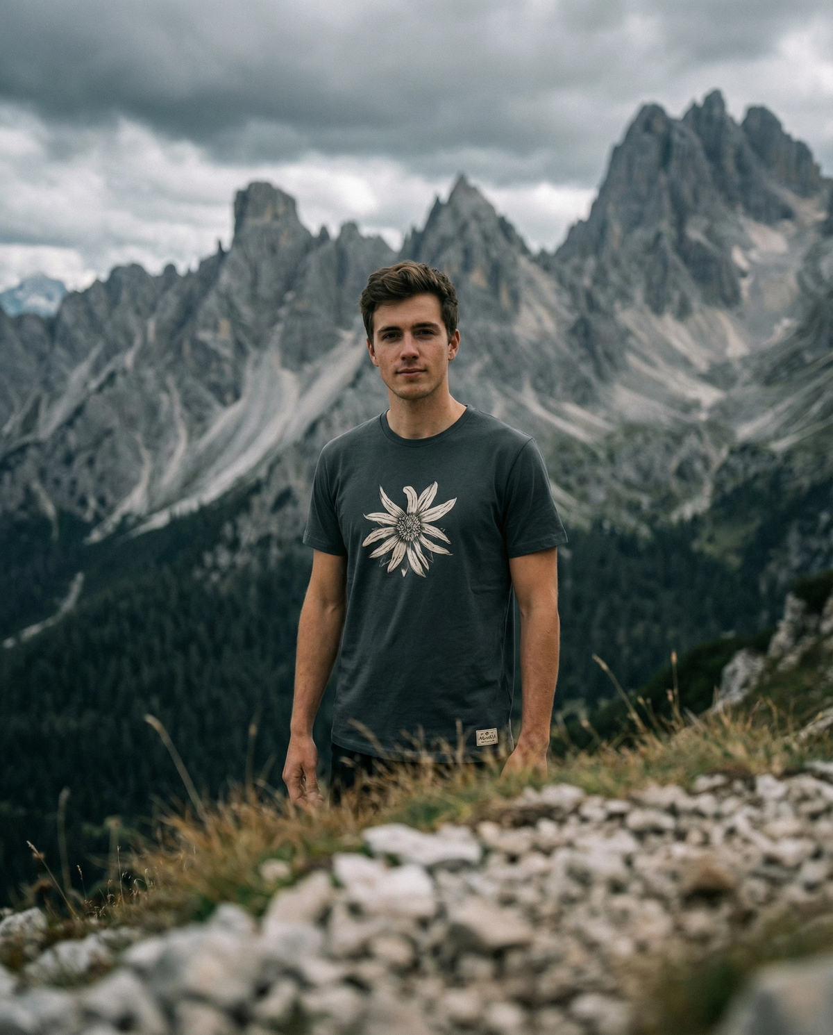 Edelweiß Herren Bio T-Shirt – Alpsland – Wandern, Edelweiß, Alpen, Blumen