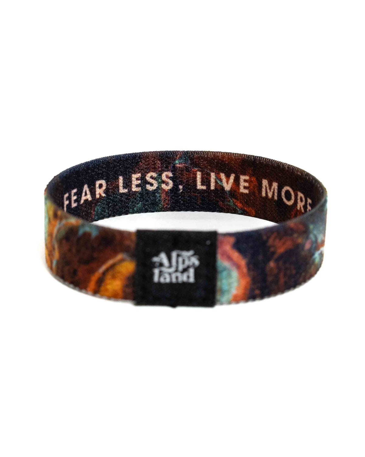 Fear Less Live More Elastisches Armband – Alpsland – Motivation, Sport, Outdoor, Wandern