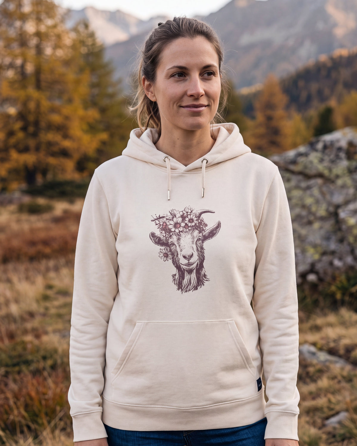 Flower Goat – Unisex Organic Hoodie