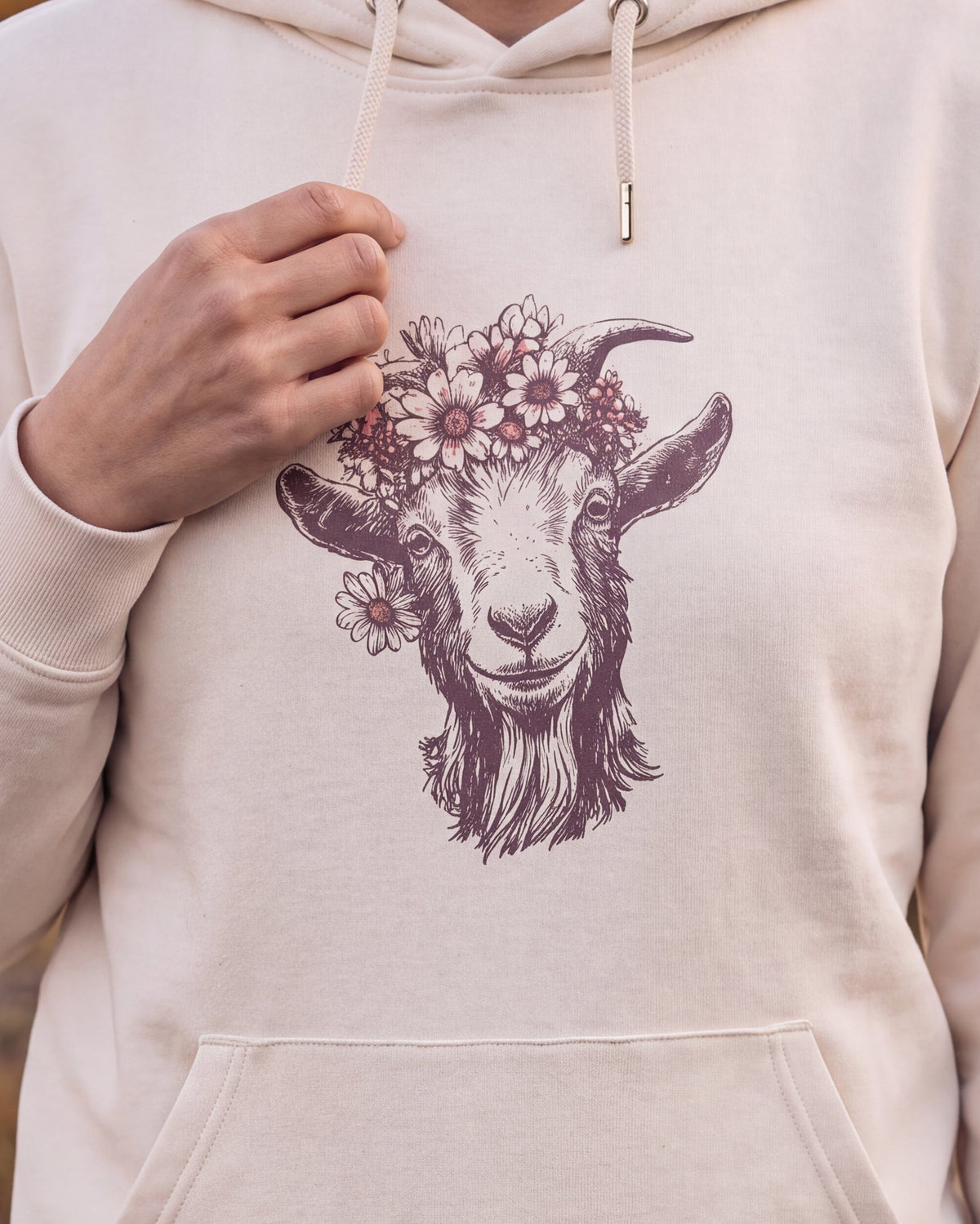 Flower Goat – Unisex Organic Hoodie