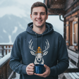 Alpenhirsch Deluxe Unisex Bio Hoodie – Alpsland – Wandern, Hirsch, Berge, Alpen