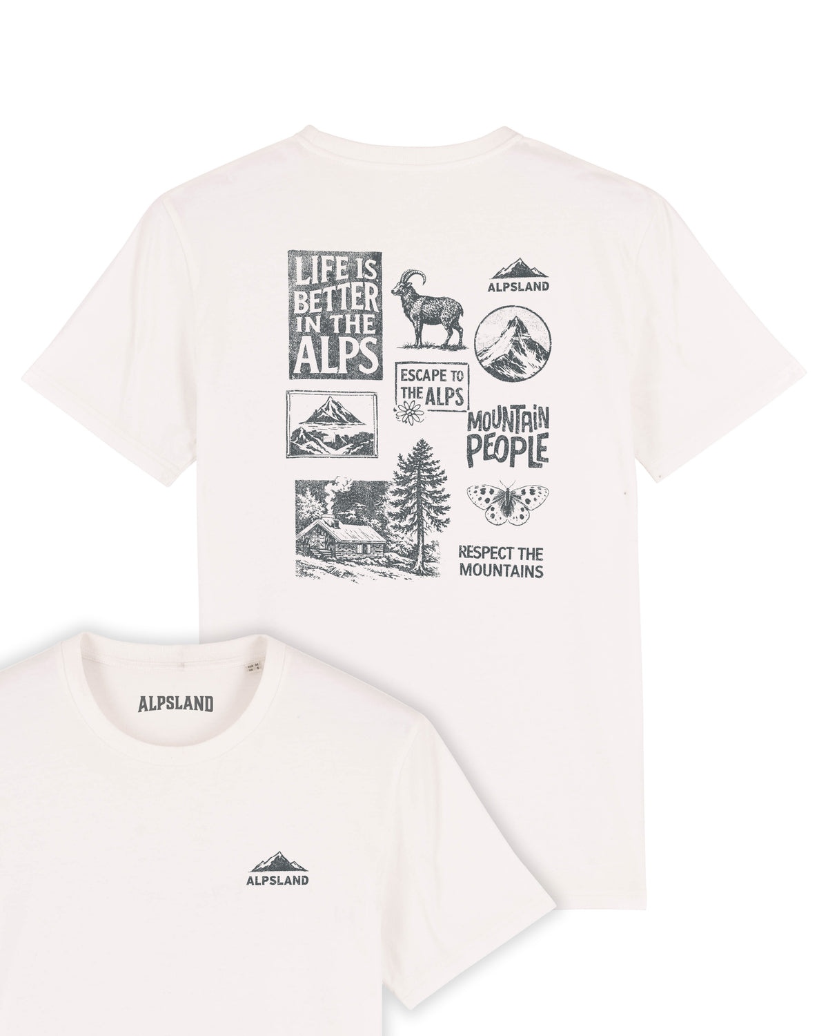 Mountain People Herren Bio T-Shirt – Alpsland – Wandern, Berge, Alpen, Natur