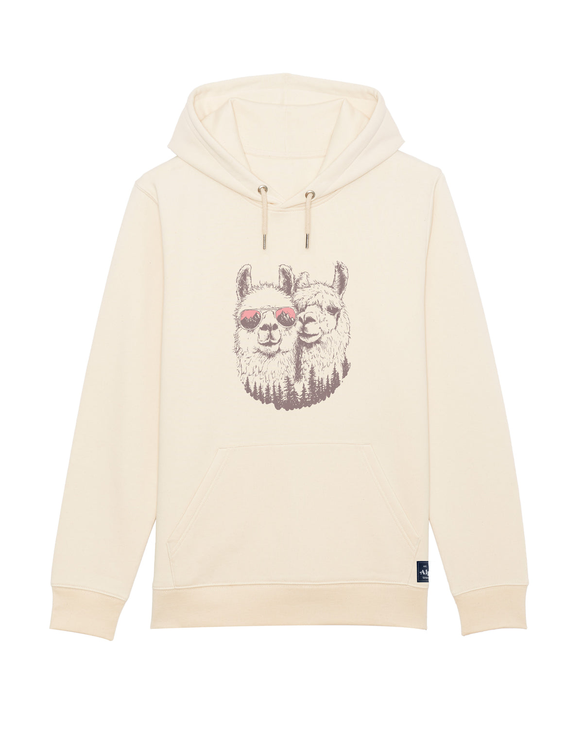 No Drama Lama Unisex Organic Hoodie Natural Raw