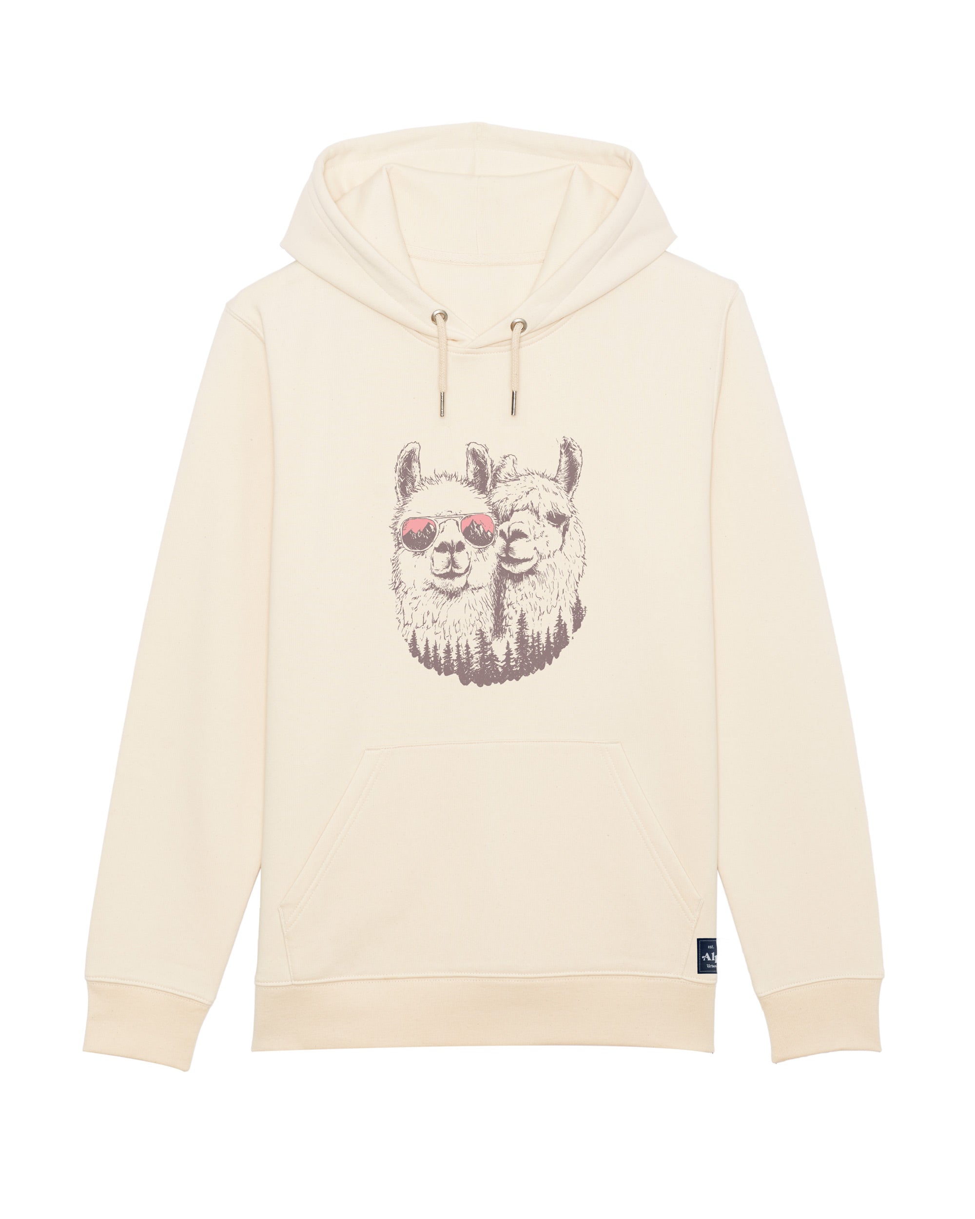 No Drama Lama Unisex Organic Hoodie Natural Raw
