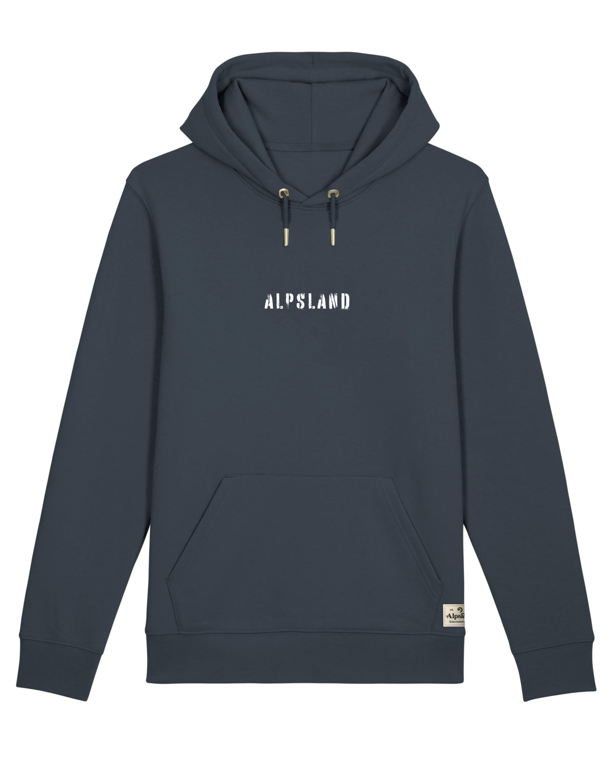 Peaks over People Unisex Organic Hoodie India Ink – Vorderseite