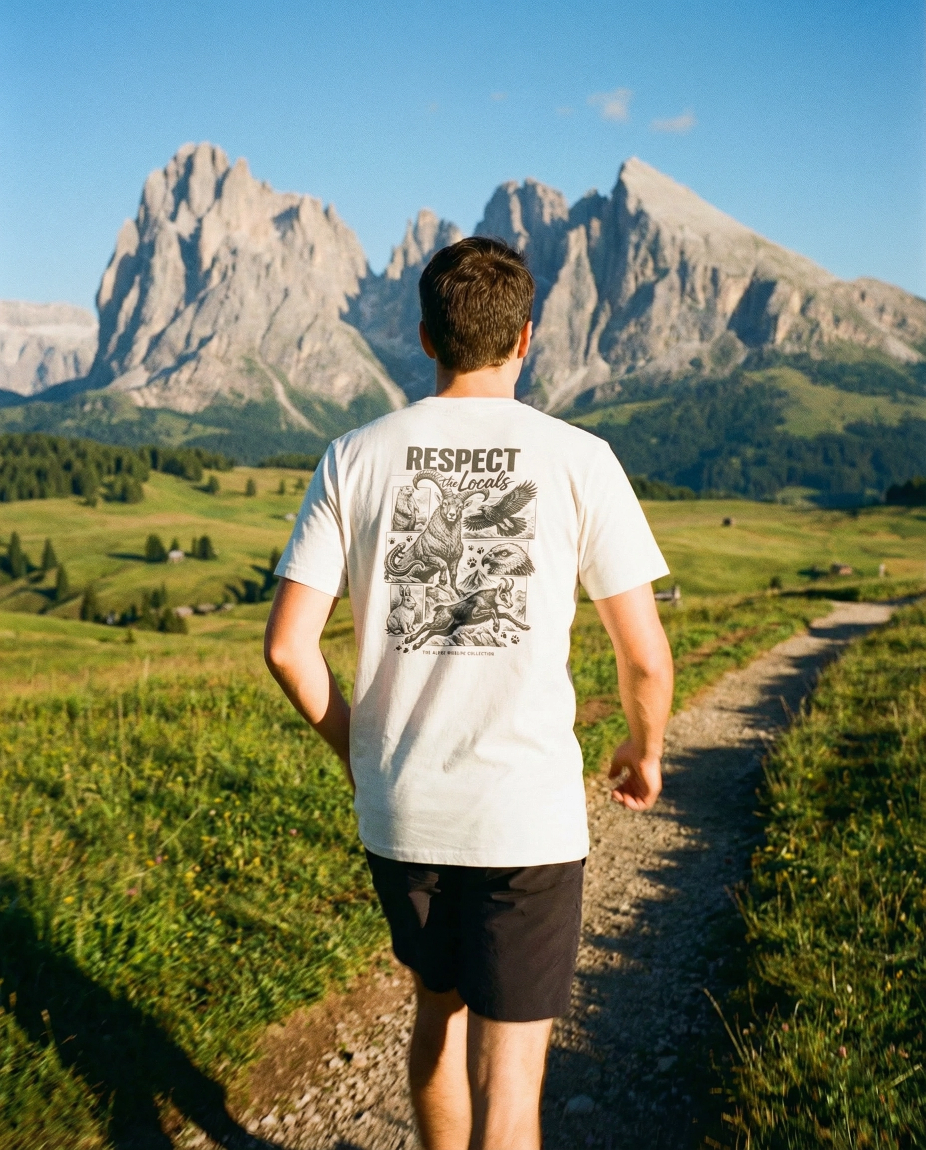 Respect the Locals Herren Bio T-Shirt – Alpsland – Wandern, Alpen, Natur, Outdoor