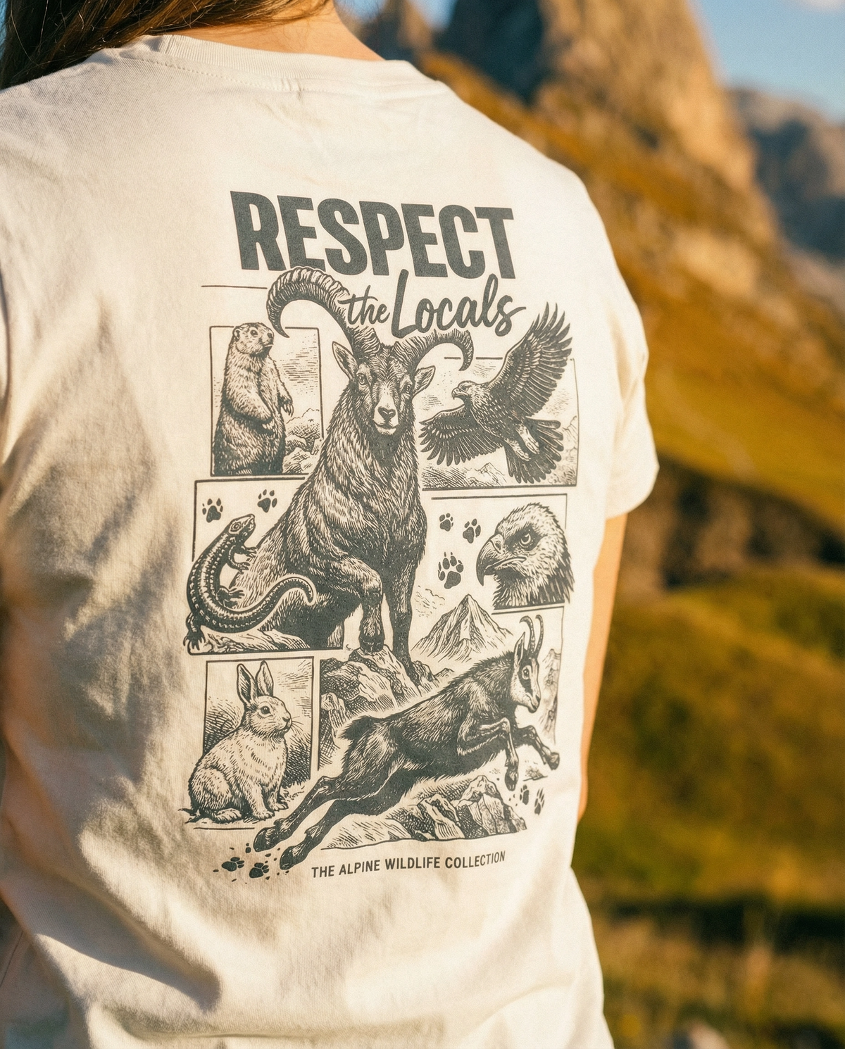 Respect the Locals Damen Bio T-Shirt – Alpsland – Wandern, Alpen, Natur, Outdoor