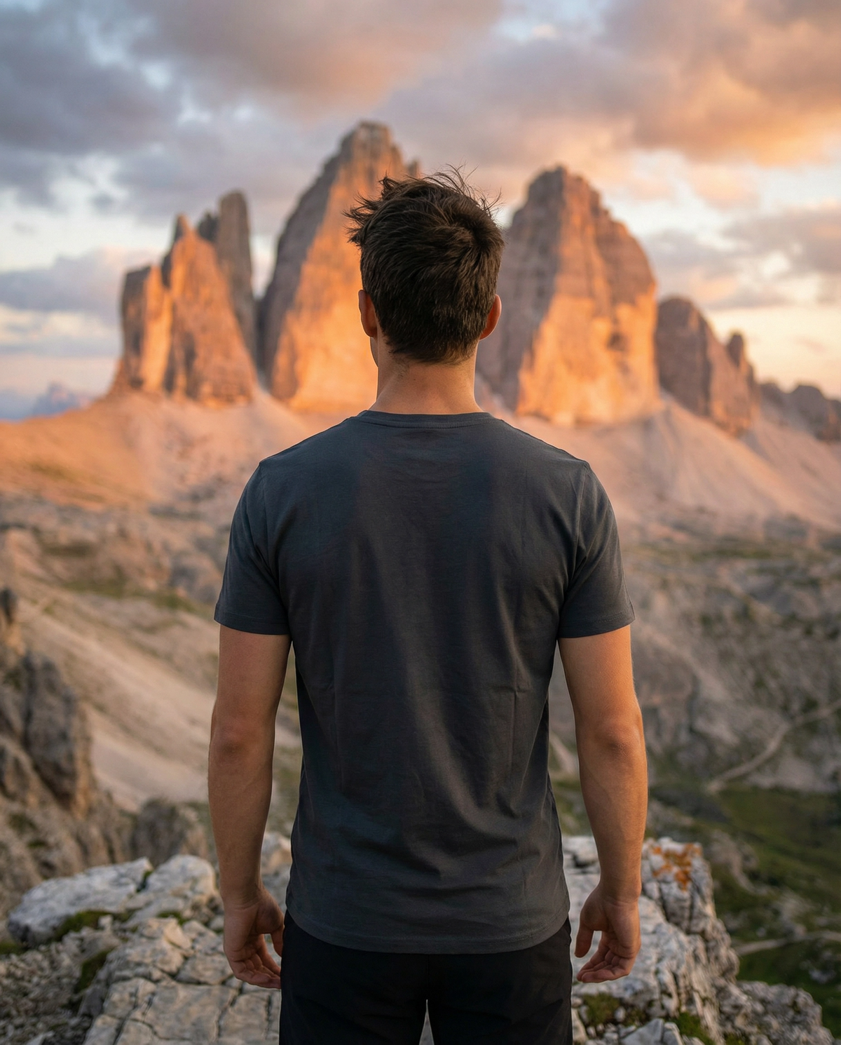 Drei Zinnen Herren Bio T-Shirt – Alpsland – Wandern, Dolomiten, Südtirol, Alpen