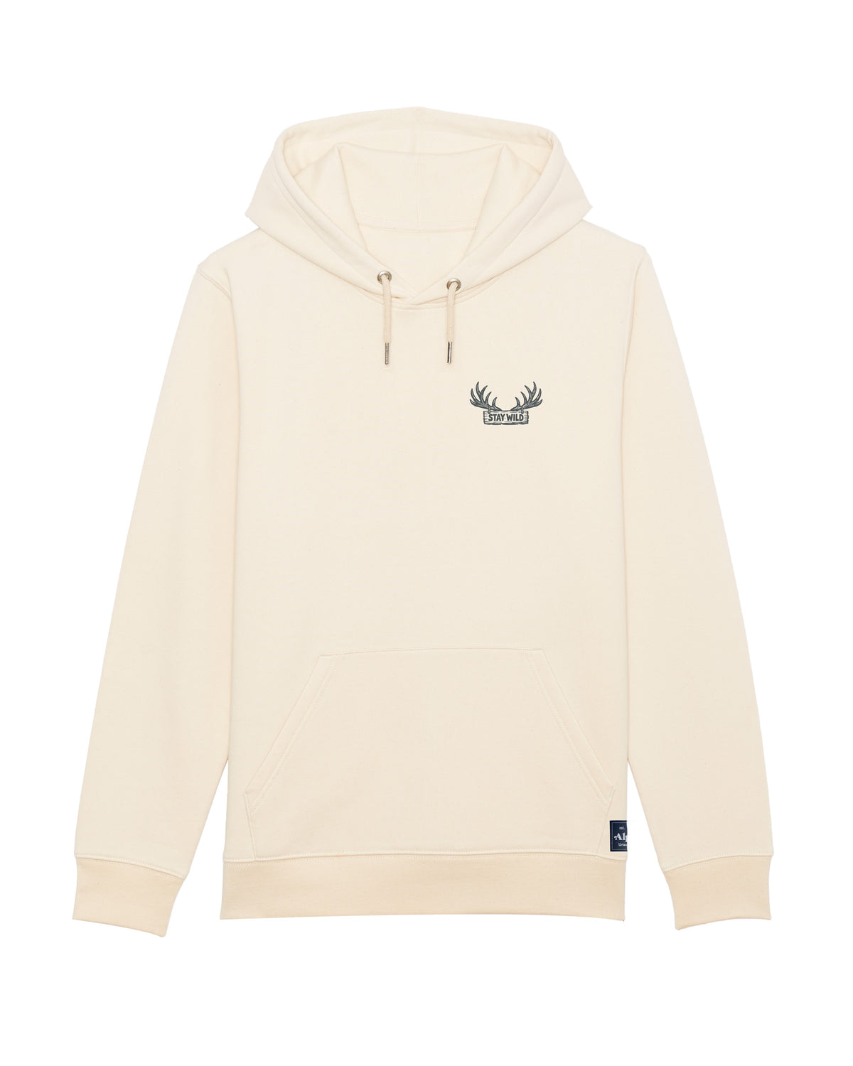 Stay Wild Unisex Organic Hoodie Natural Raw