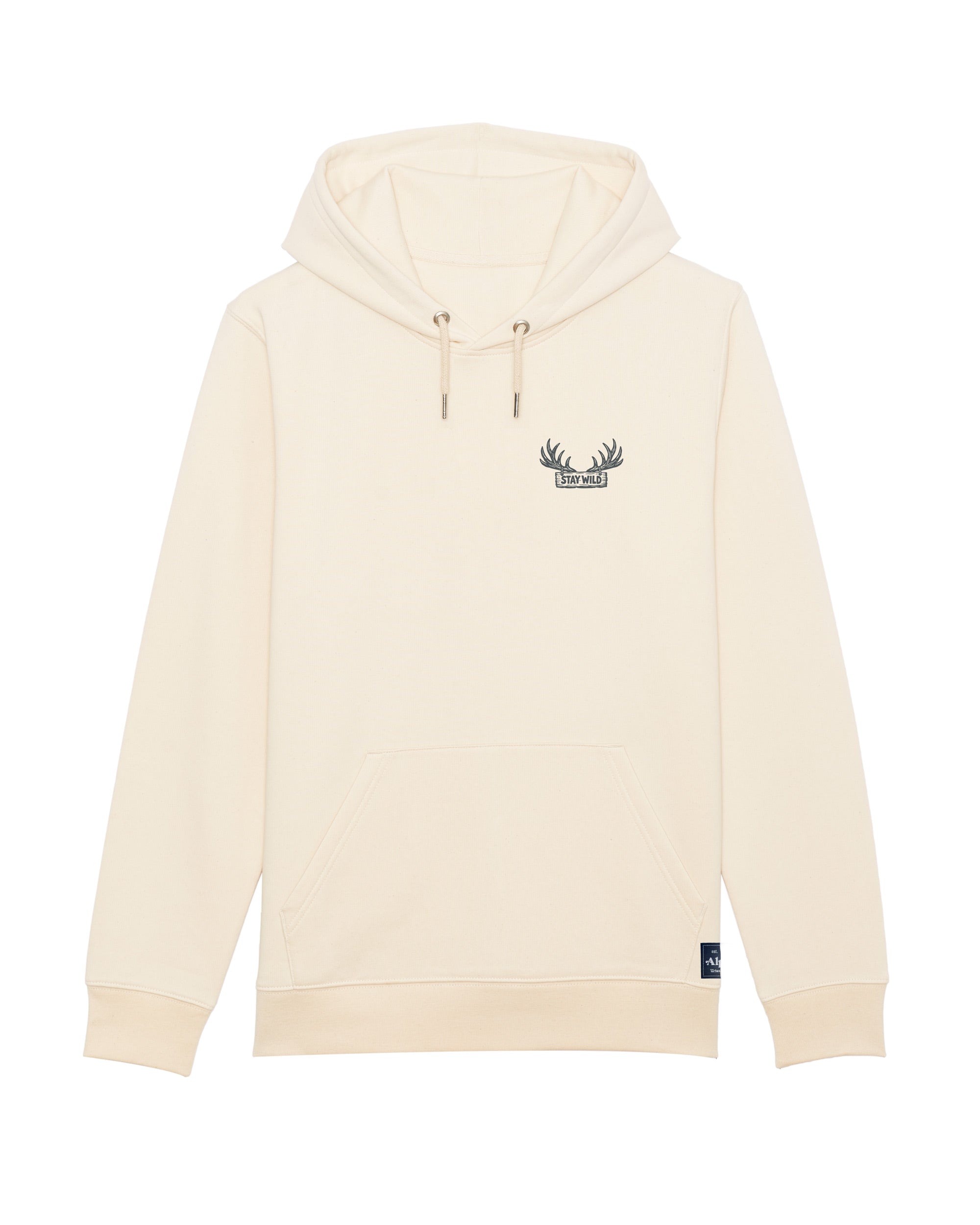 Stay Wild Unisex Organic Hoodie Natural Raw