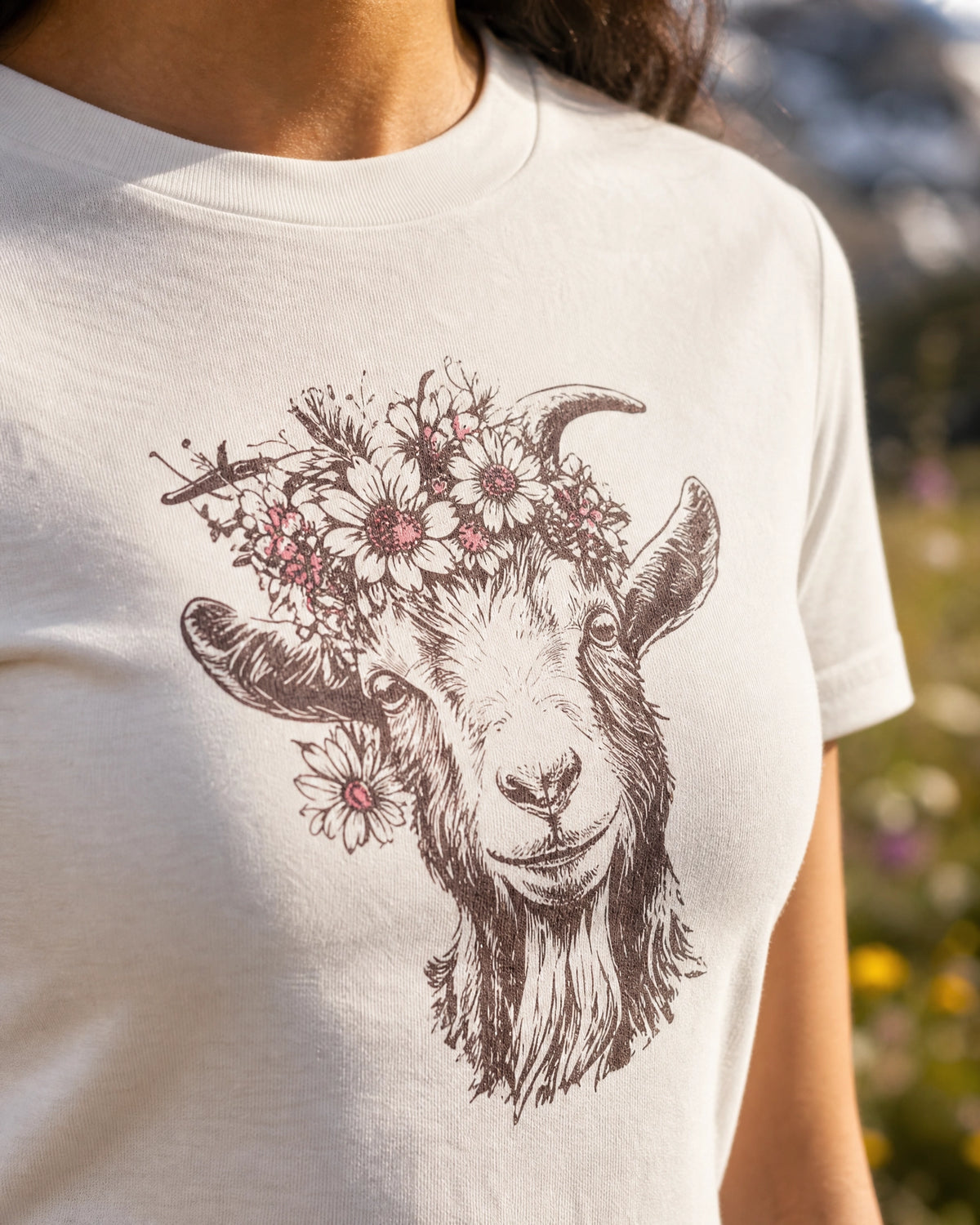 Flower Goat – Damen Premium Organic Shirt