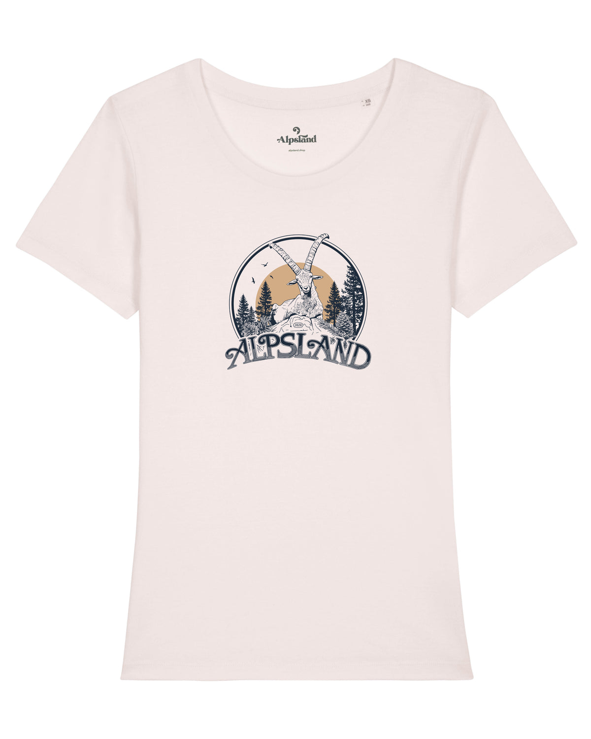 Alpensteinbock Damen Bio T-Shirt – Alpsland – Wandern, Berge, Steinbock, Alpen
