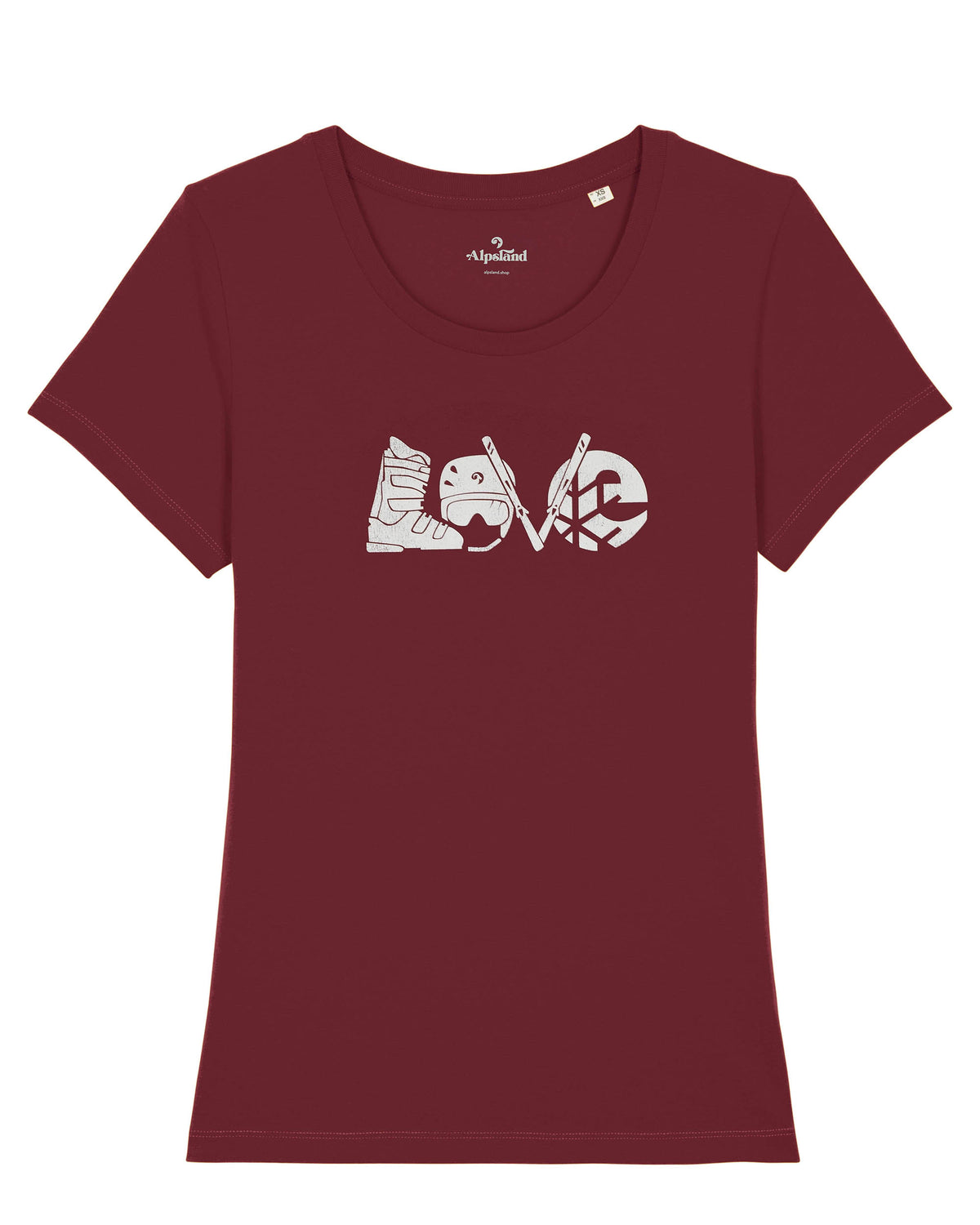 LOVE - Skiing  - Damen Premium Organic Shirt,wandern,bergsteigen,berge,t-shirt,wandershirt,alpsland