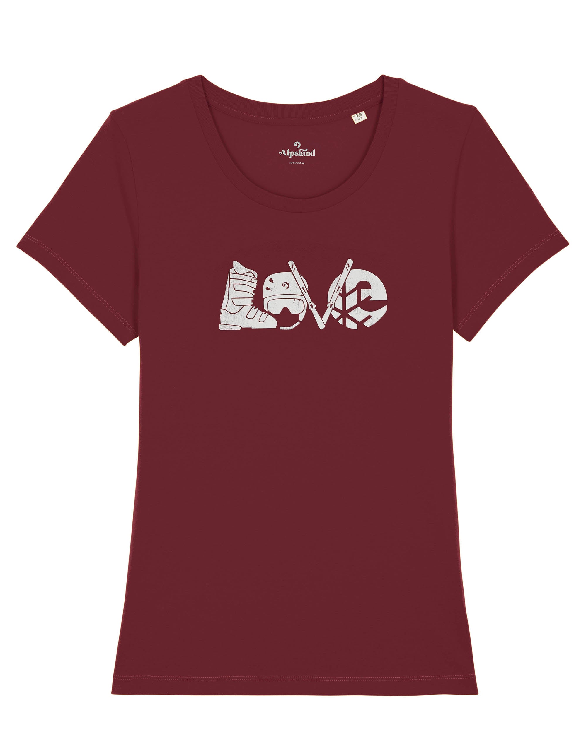 LOVE - Skiing  - Damen Premium Organic Shirt,wandern,bergsteigen,berge,t-shirt,wandershirt,alpsland