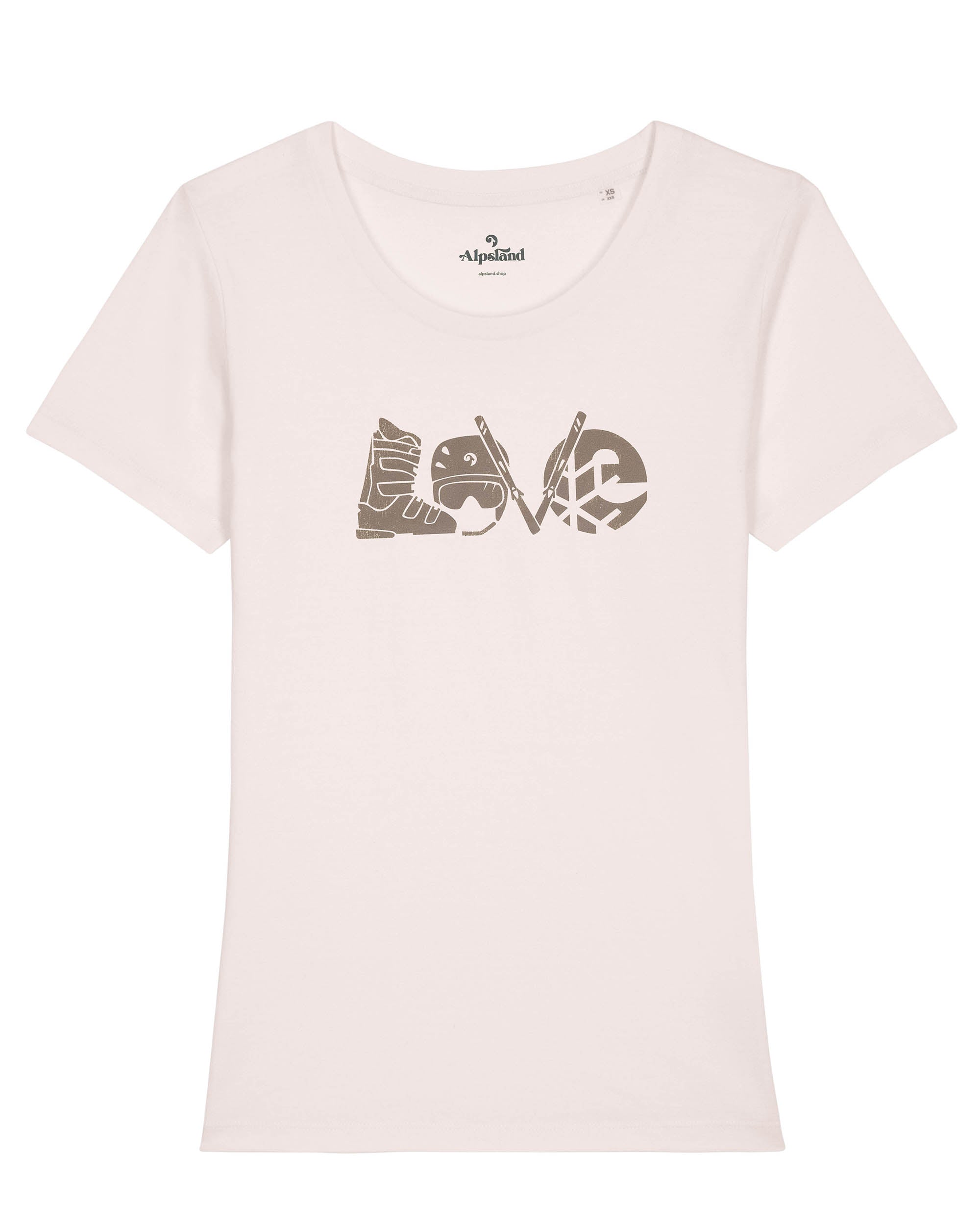 LOVE - Skiing  - Damen Premium Organic Shirt,wandern,bergsteigen,berge,t-shirt,wandershirt,alpsland