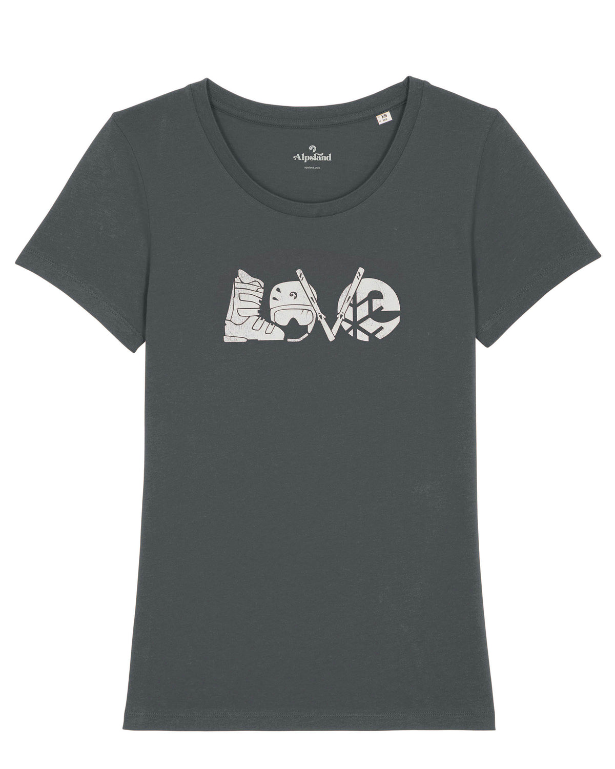 LOVE - Skiing  - Damen Premium Organic Shirt,wandern,bergsteigen,berge,t-shirt,wandershirt,alpsland