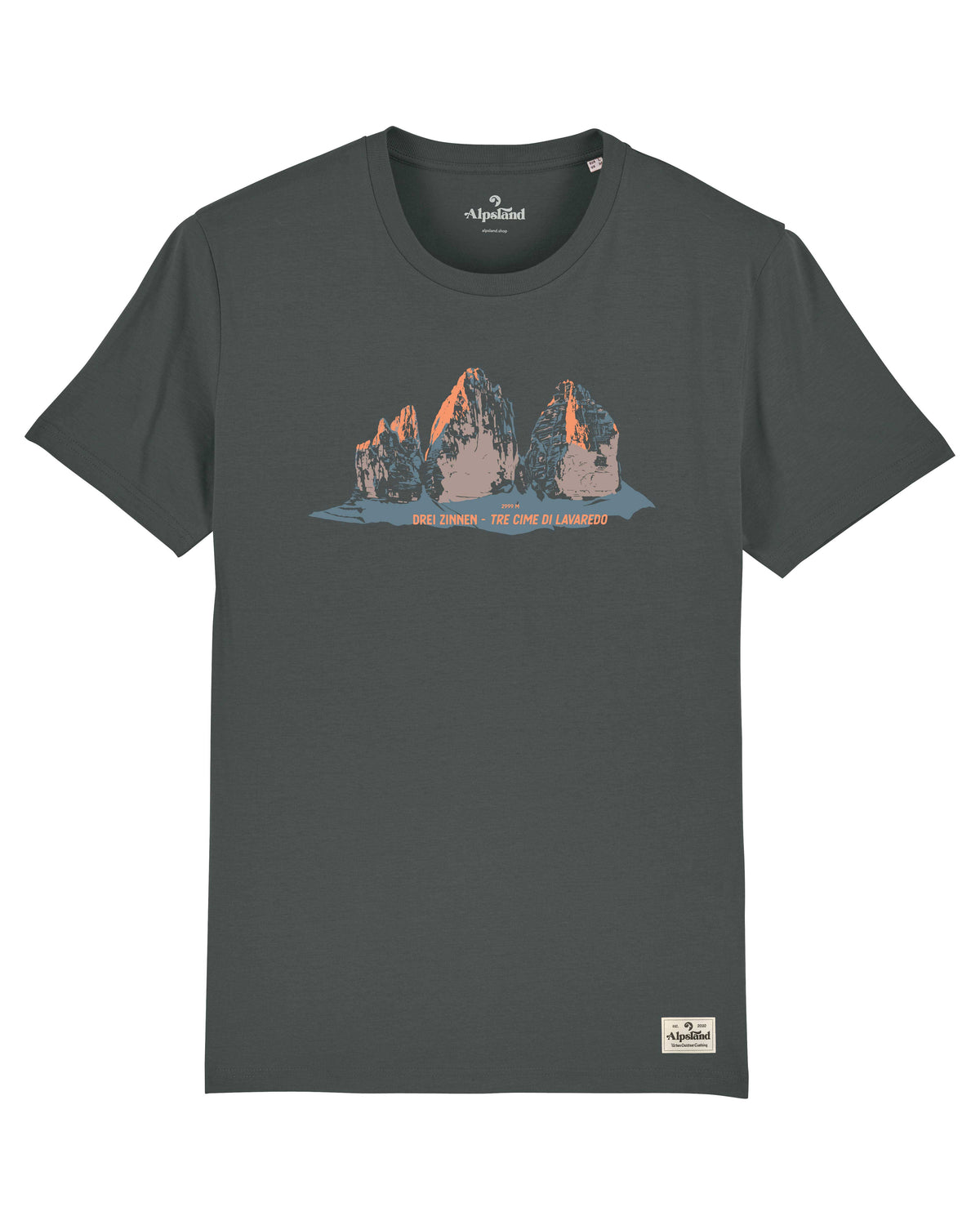 Drei Zinnen Herren Bio T-Shirt – Alpsland – Wandern, Dolomiten, Südtirol, Alpen