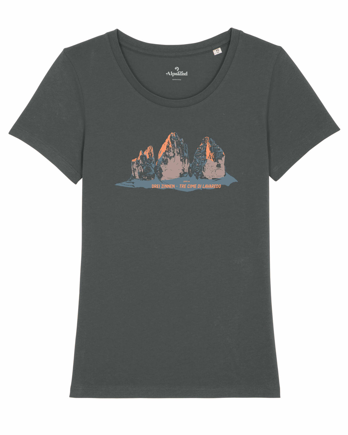 Drei Zinnen Damen Bio T-Shirt – Alpsland – Wandern, Dolomiten, Südtirol, Alpen