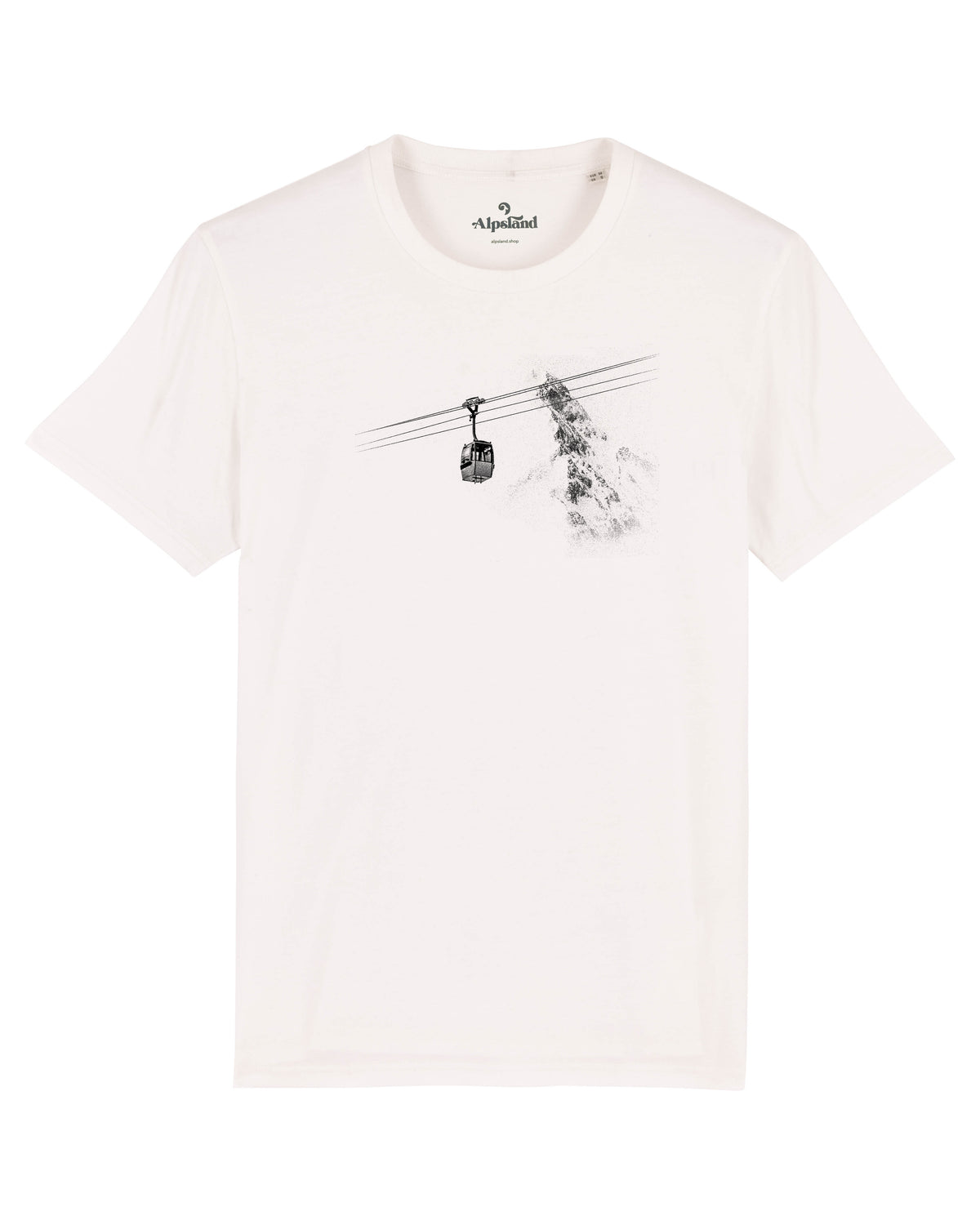 Gondelbahn Berg Herren Bio T-Shirt – Alpsland – Ski, Winter, Alpen, Gondelbahn