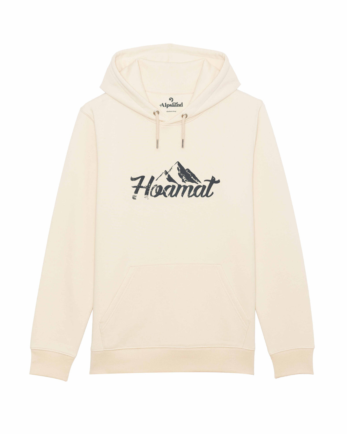 Hoamat Unisex Bio Hoodie – Alpsland – Wandern, Heimat, Berge, Alpen