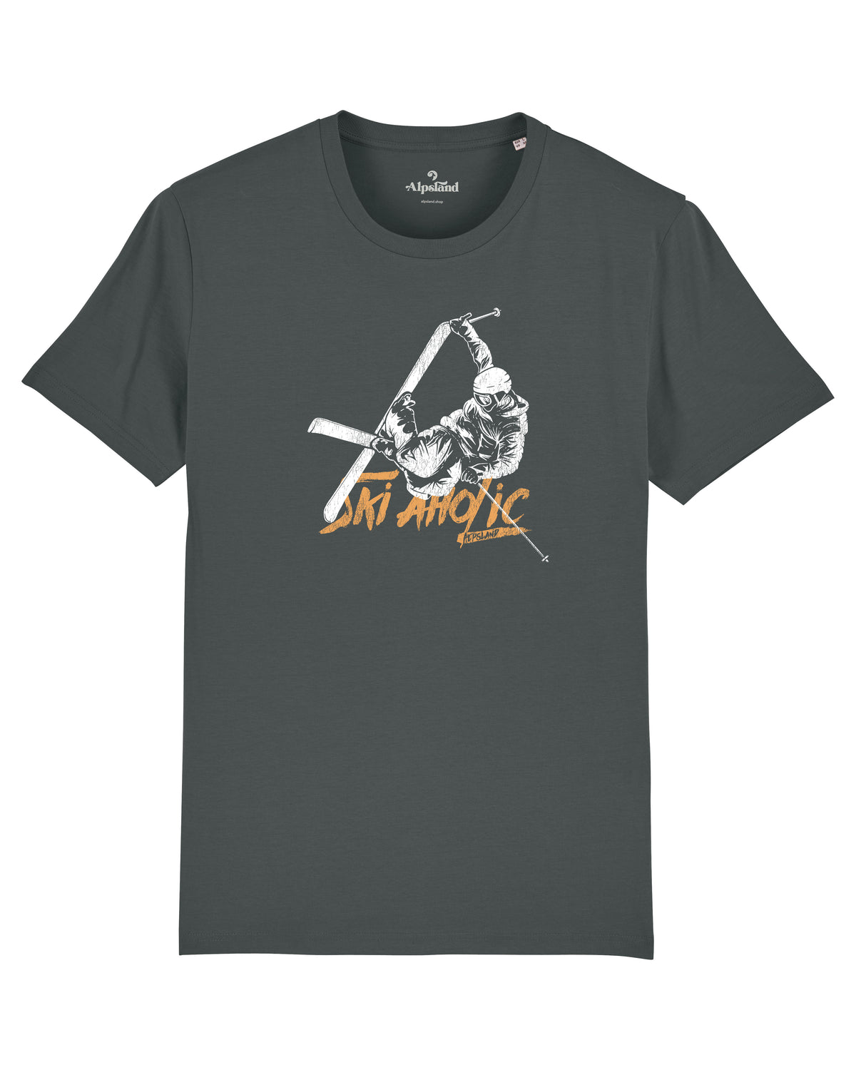 Ski Aholic Herren Bio T-Shirt – Alpsland – Skifahren, Winter, Alpen, Ski