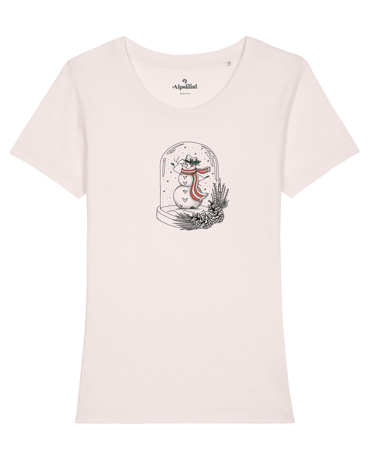 Schneemann in Schneekugel Damen Bio T-Shirt – Alpsland – Winter, Weihnachten, Alpen