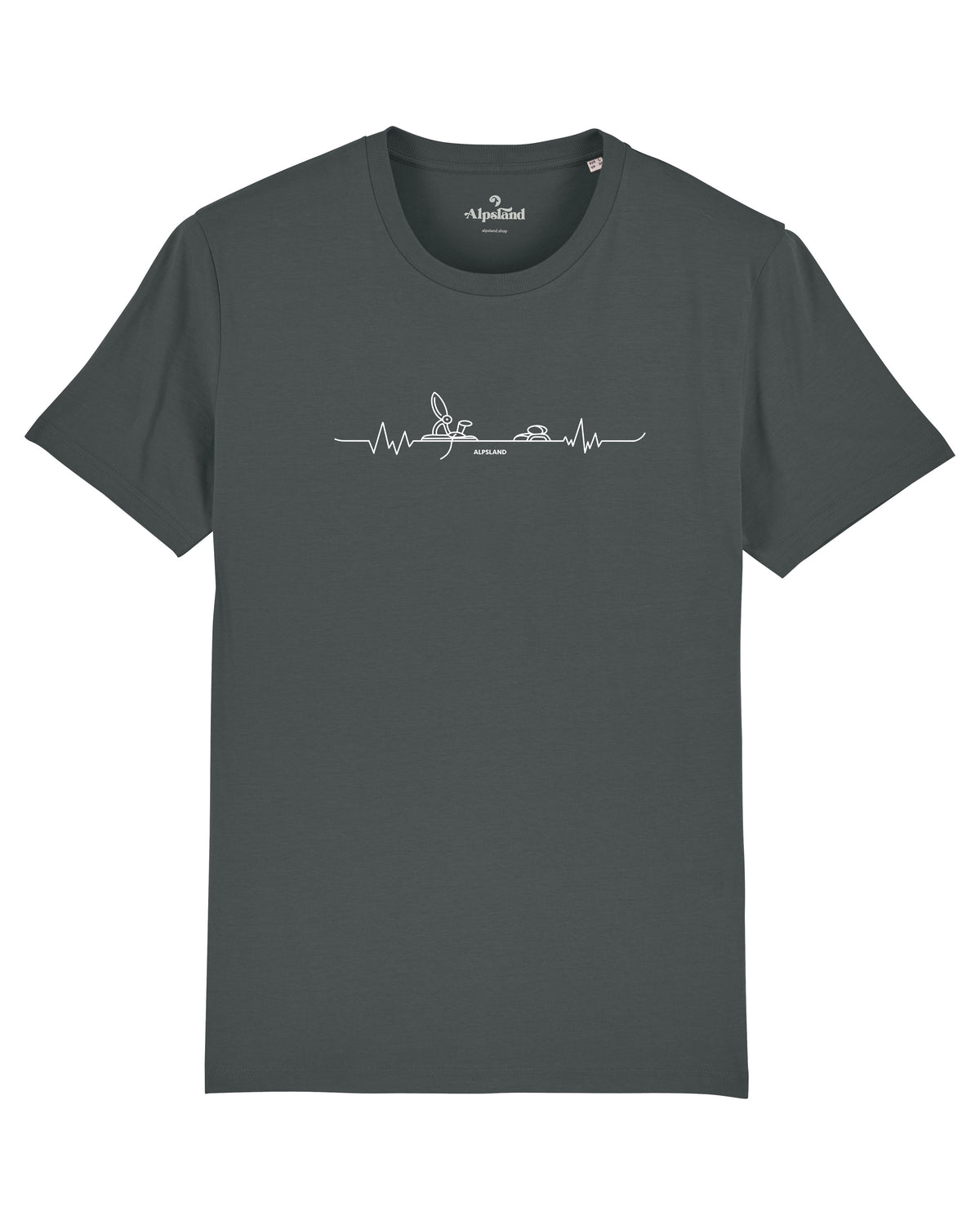 Ski Leben Herren Bio T-Shirt – Alpsland – Skifahren, Winter, Alpen, Berge