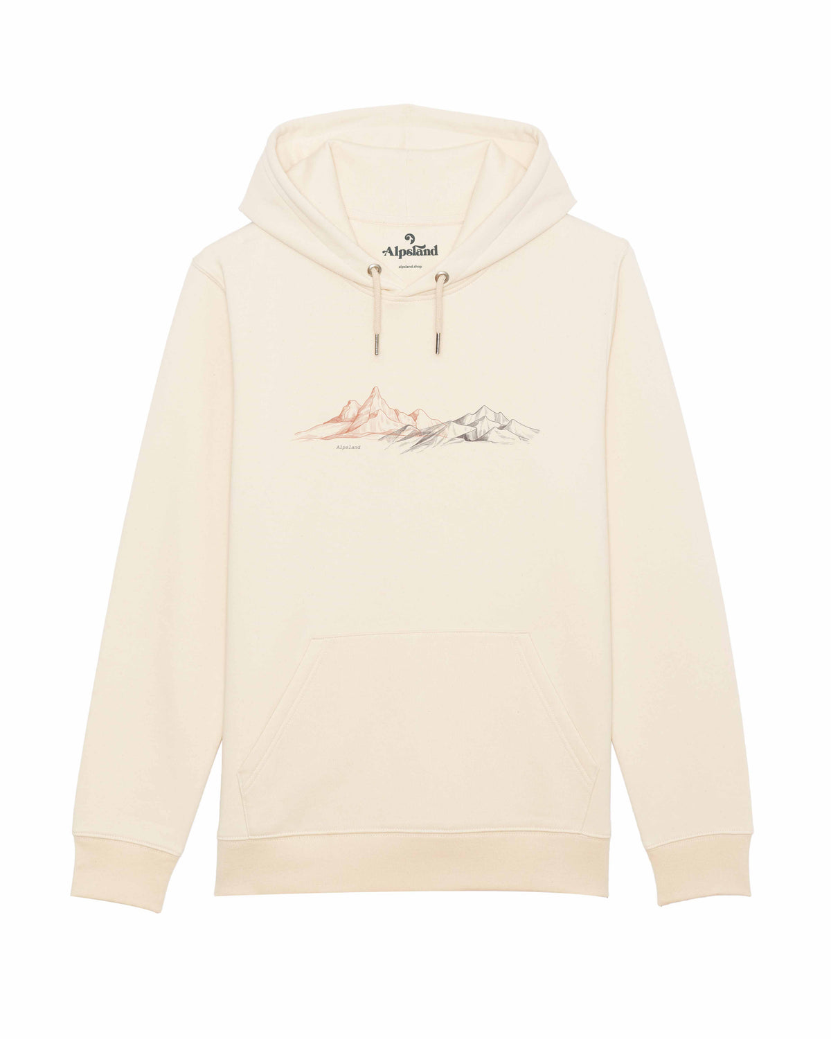 Mountains Unisex Bio Hoodie – Alpsland – Wandern, Berge, Berglandschaft, Alpen