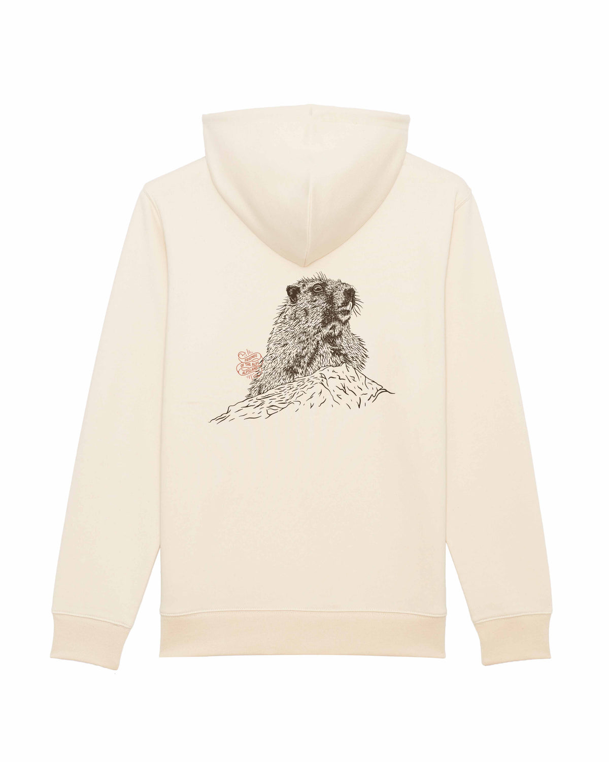 Murmeltier Friend of the Alps Unisex Bio Hoodie – Alpsland – Wandern, Berge, Murmeltier