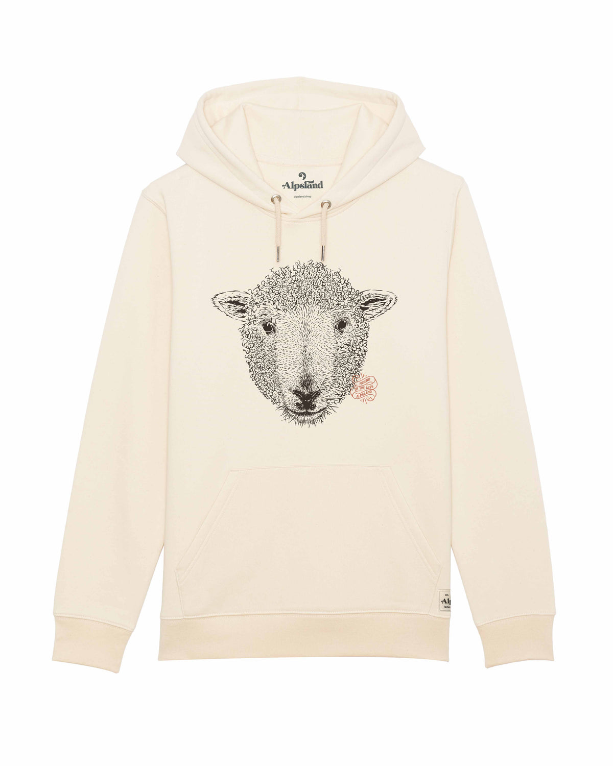 Schaf Friend of the Alps Unisex Bio Hoodie – Alpsland – Wandern, Berge, Schaf, Natur
