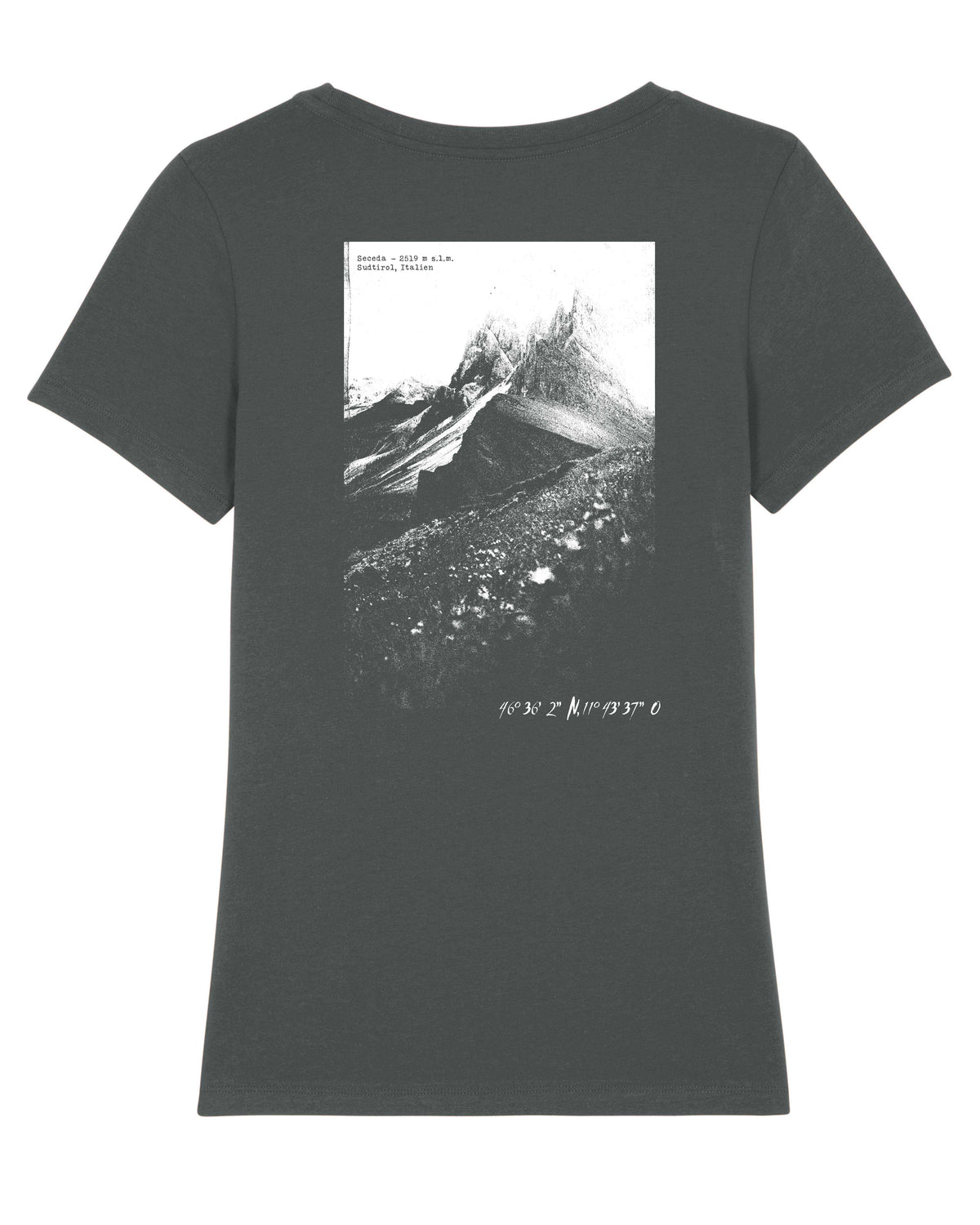 Seceda Damen Bio T-Shirt – Alpsland – Wandern, Südtirol, Dolomiten, Alpen