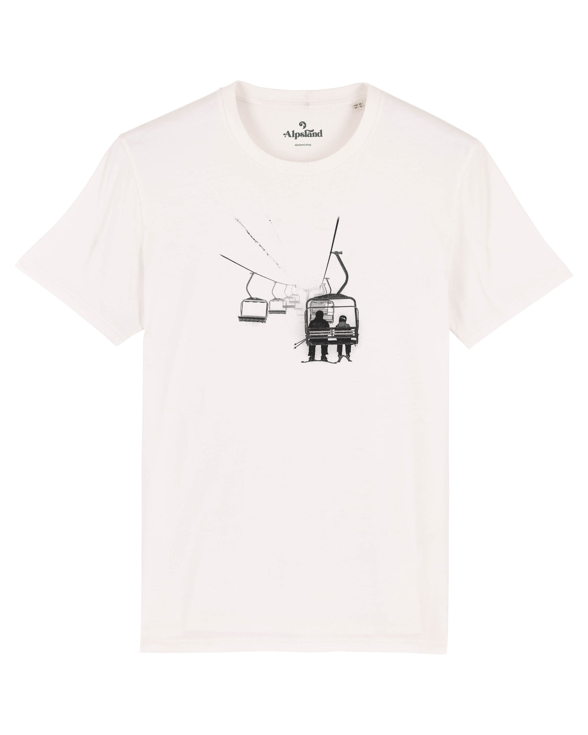 Skilift Herren Bio T-Shirt – Alpsland – Skifahren, Winter, Alpen, Skilift