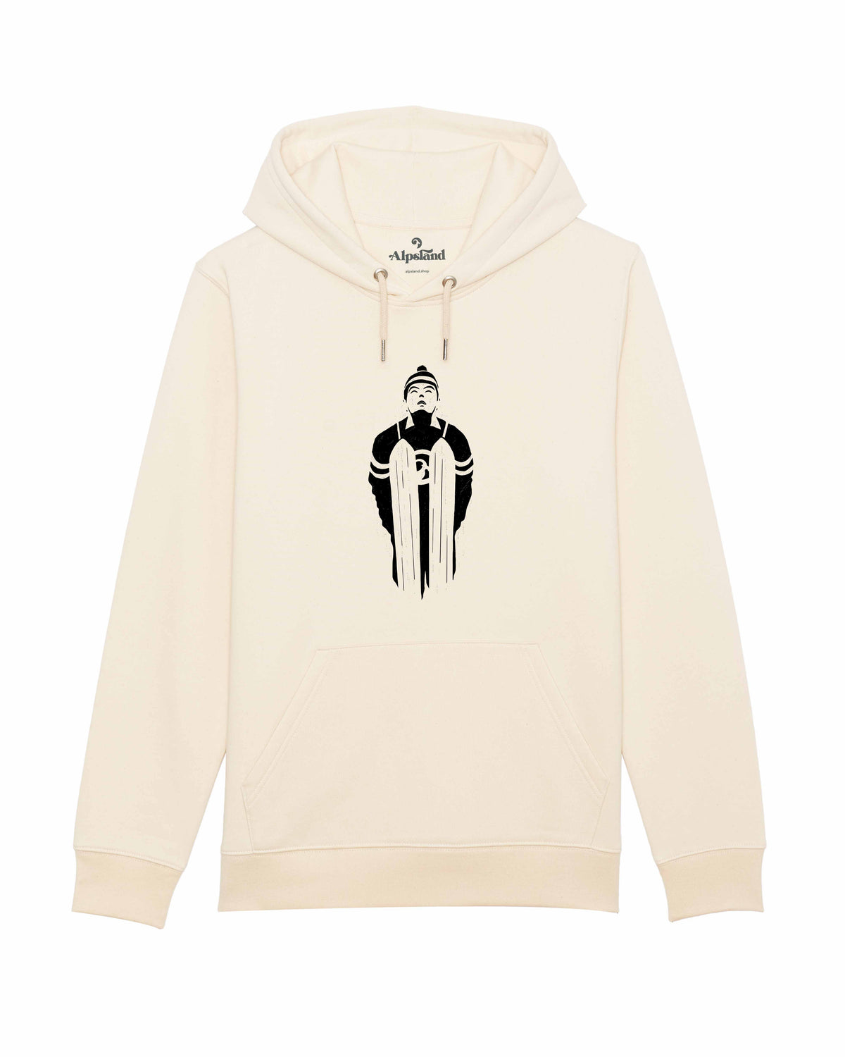 Skispringer Unisex Bio Hoodie – Alpsland – Skifahren, Winter, Alpen, Skispringen