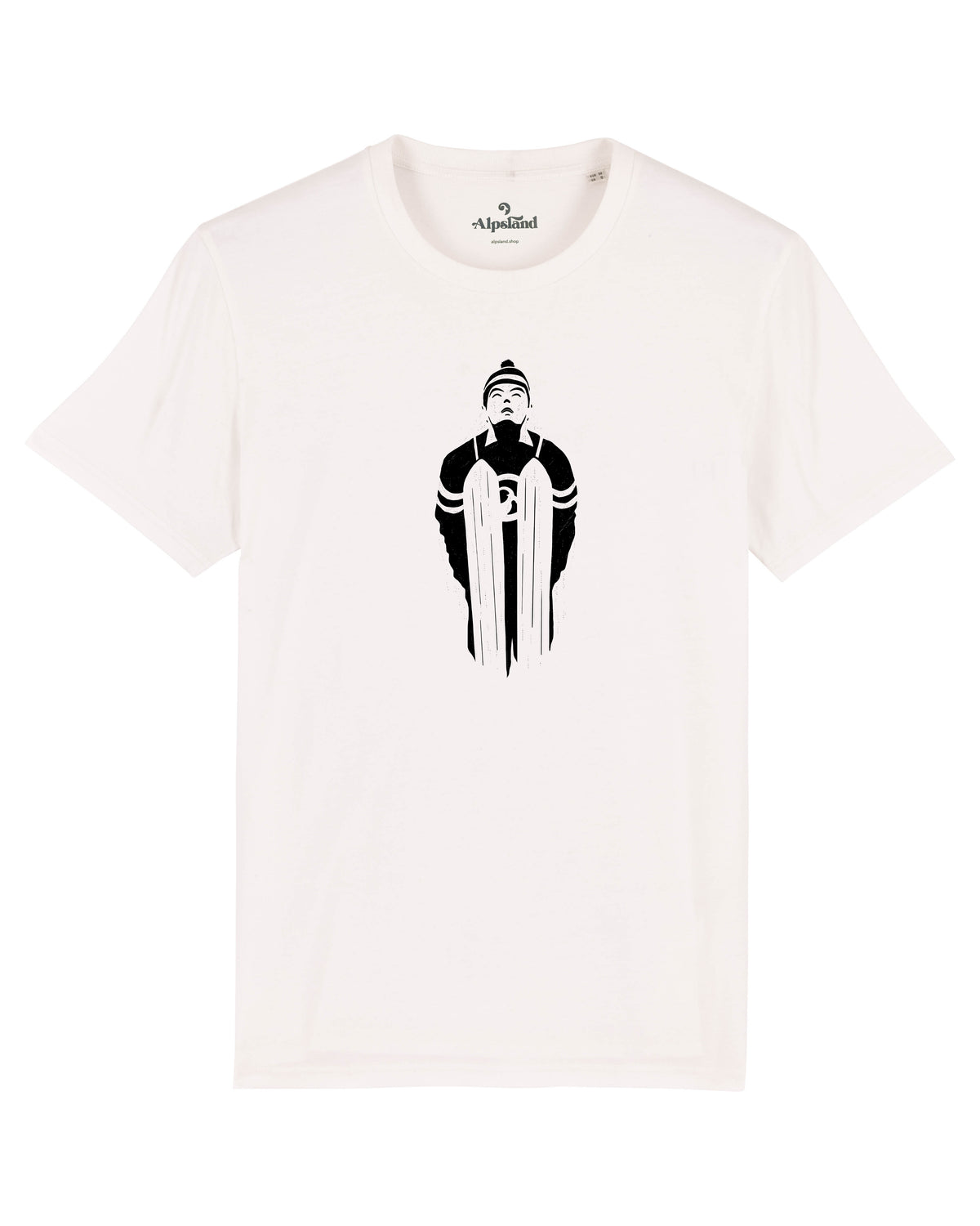 Skispringer Herren Bio T-Shirt – Alpsland – Skifahren, Winter, Alpen, Skispringen