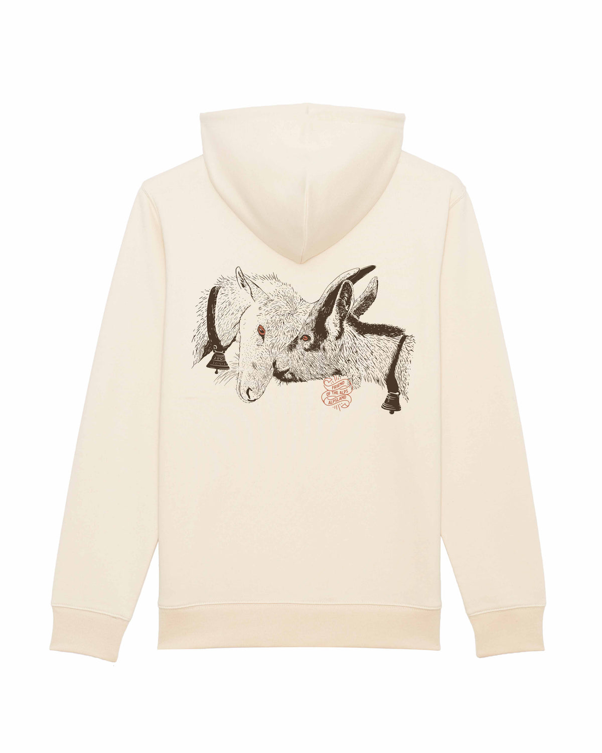 Ziegen Friend of the Alps Unisex Bio Hoodie – Alpsland – Wandern, Berge, Ziegen, Alpen